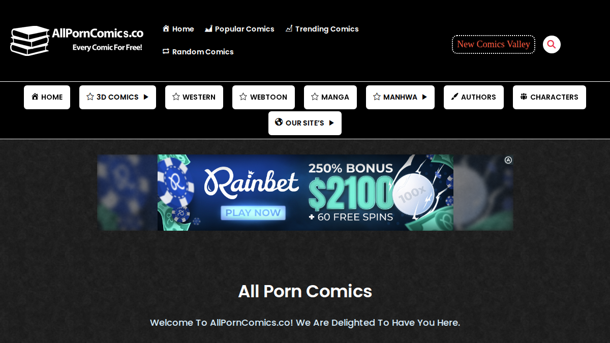 AllPornComics Vista previa del sitio web