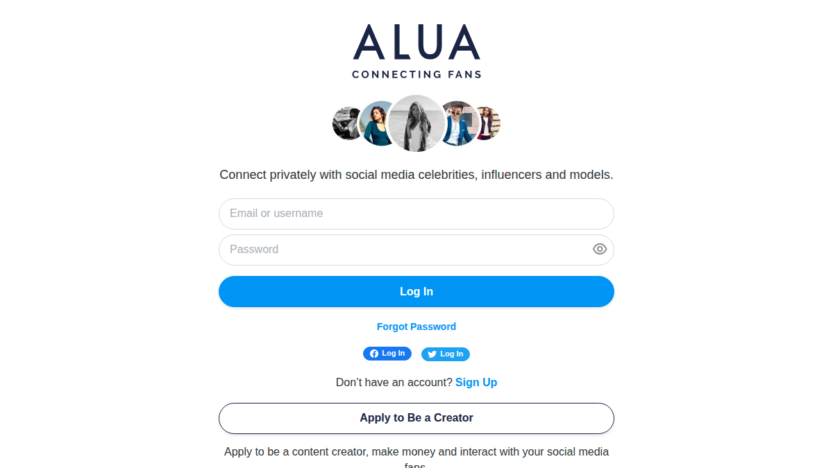 Alua Vista previa del sitio web