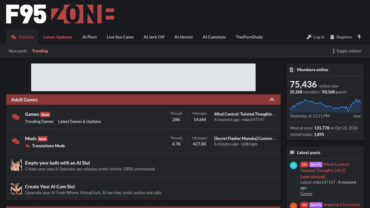 F95Zone Vista previa del sitio web