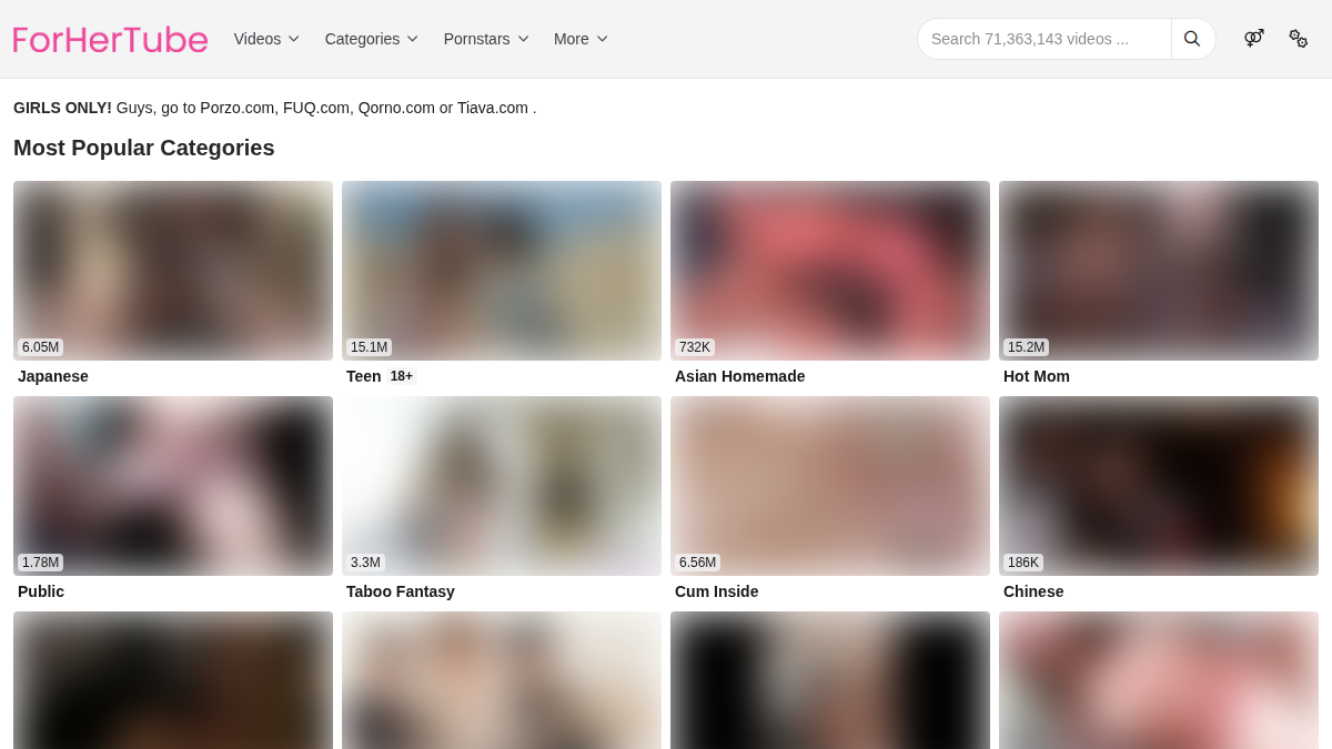 ForHerTube Vista previa del sitio web