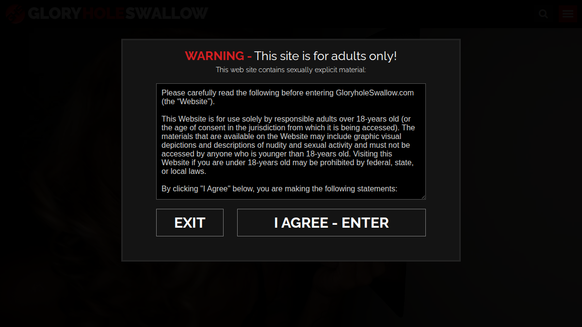 Gloryhole Swallow Vista previa del sitio web