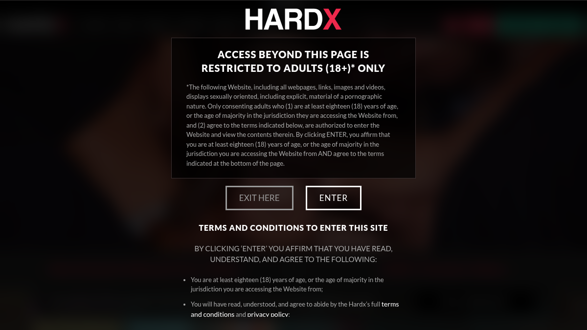 HardX Vista previa del sitio web