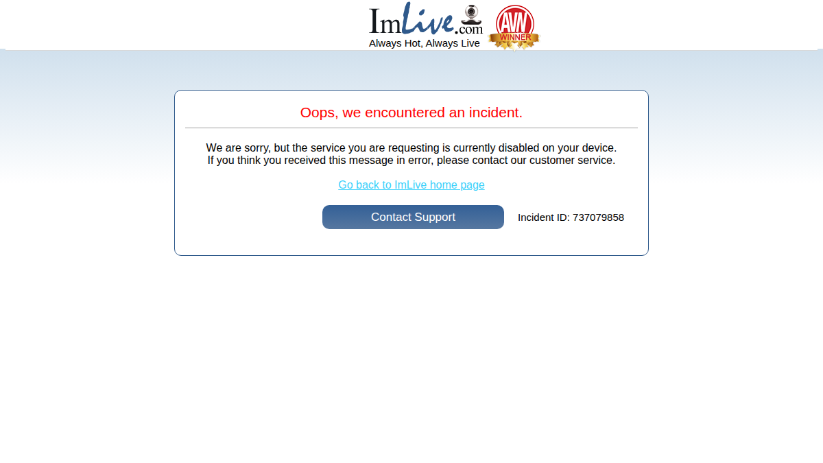 ImLive Vista previa del sitio web