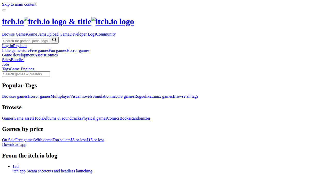 Itch.io NSFW Vista previa del sitio web