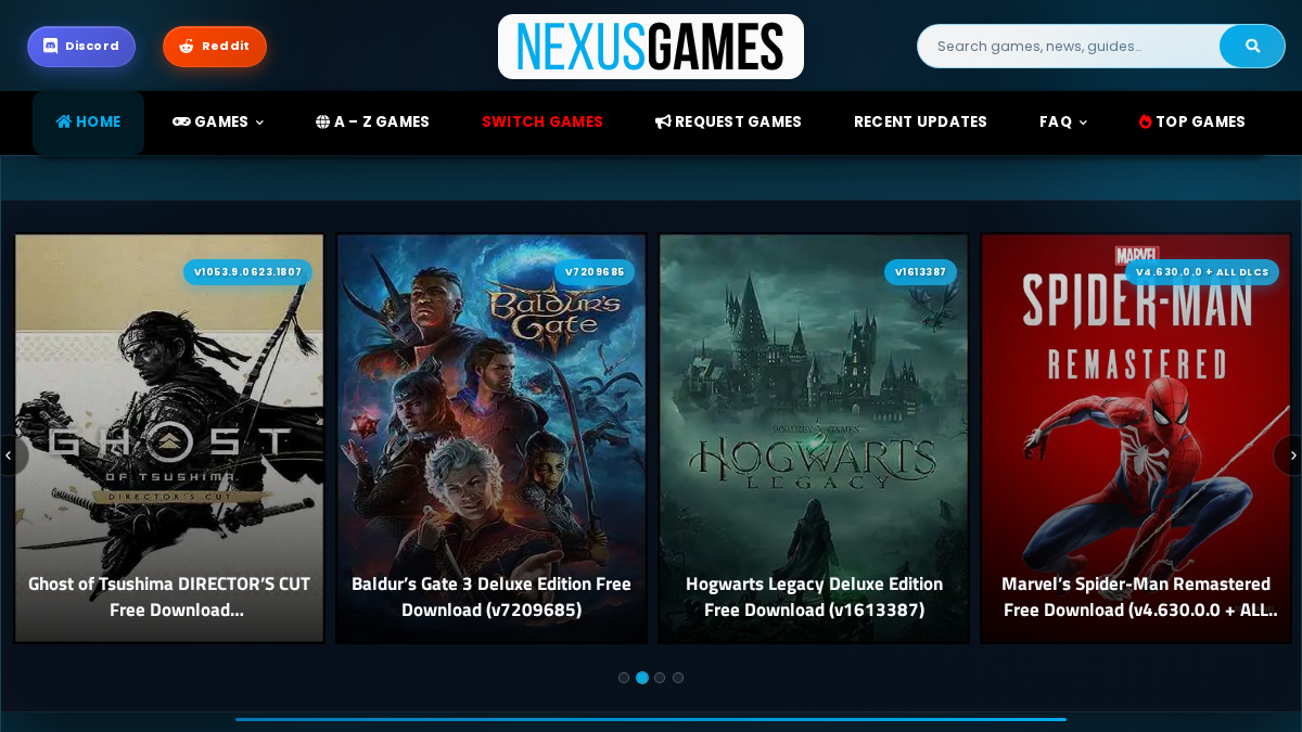 Nexus Games Vista previa del sitio web