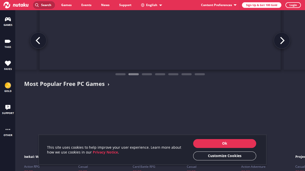 Nutaku Vista previa del sitio web