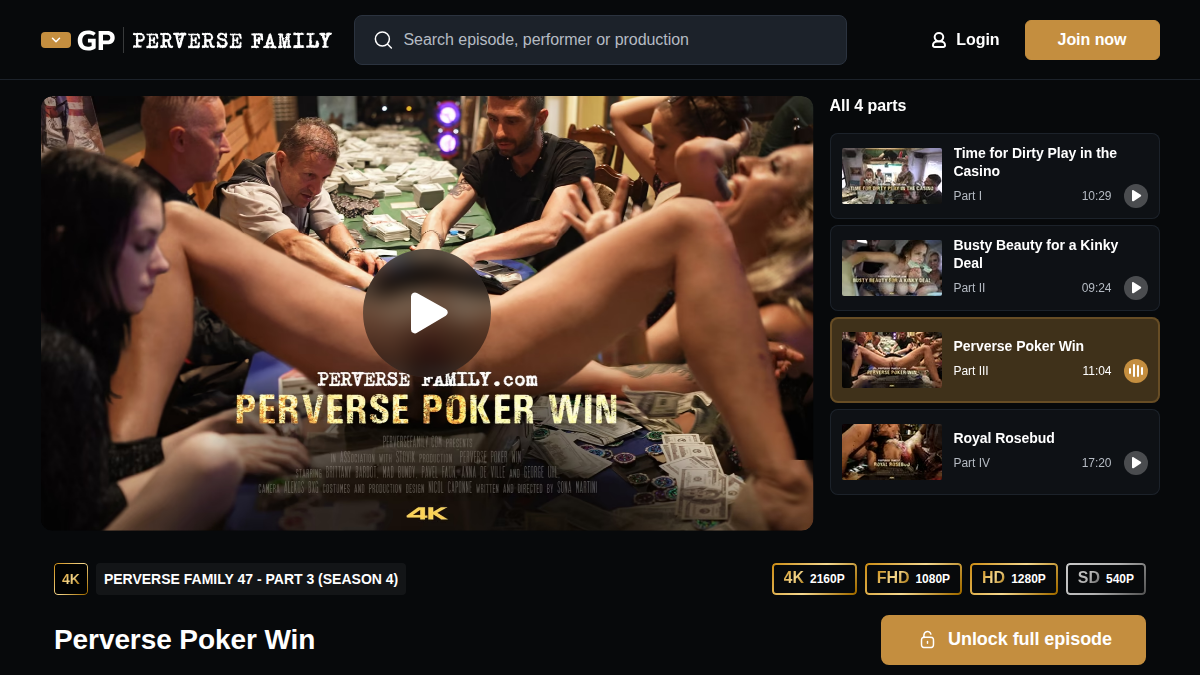 Perverse Family Vista previa del sitio web