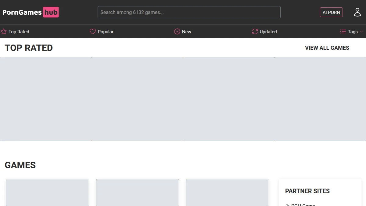 PornGamesHub Vista previa del sitio web