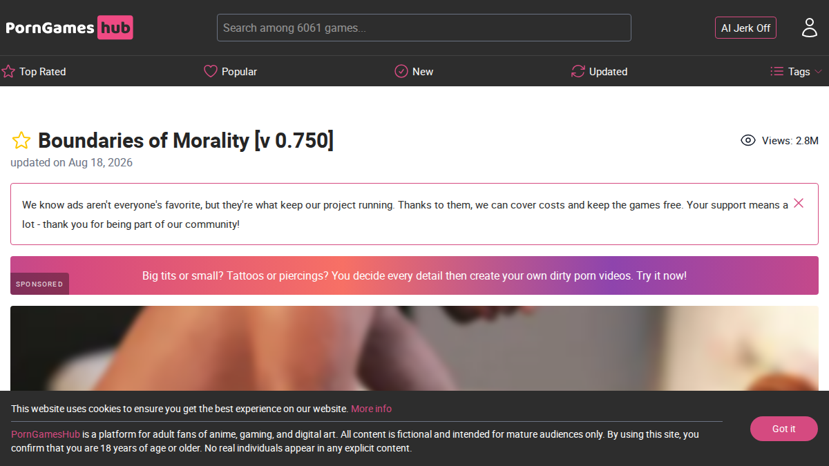 PornGamesHub Vista previa del sitio web