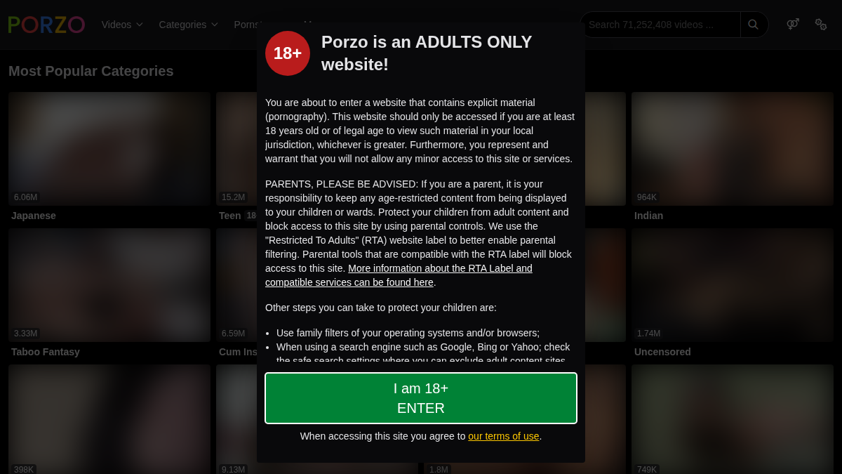 Porzo Vista previa del sitio web