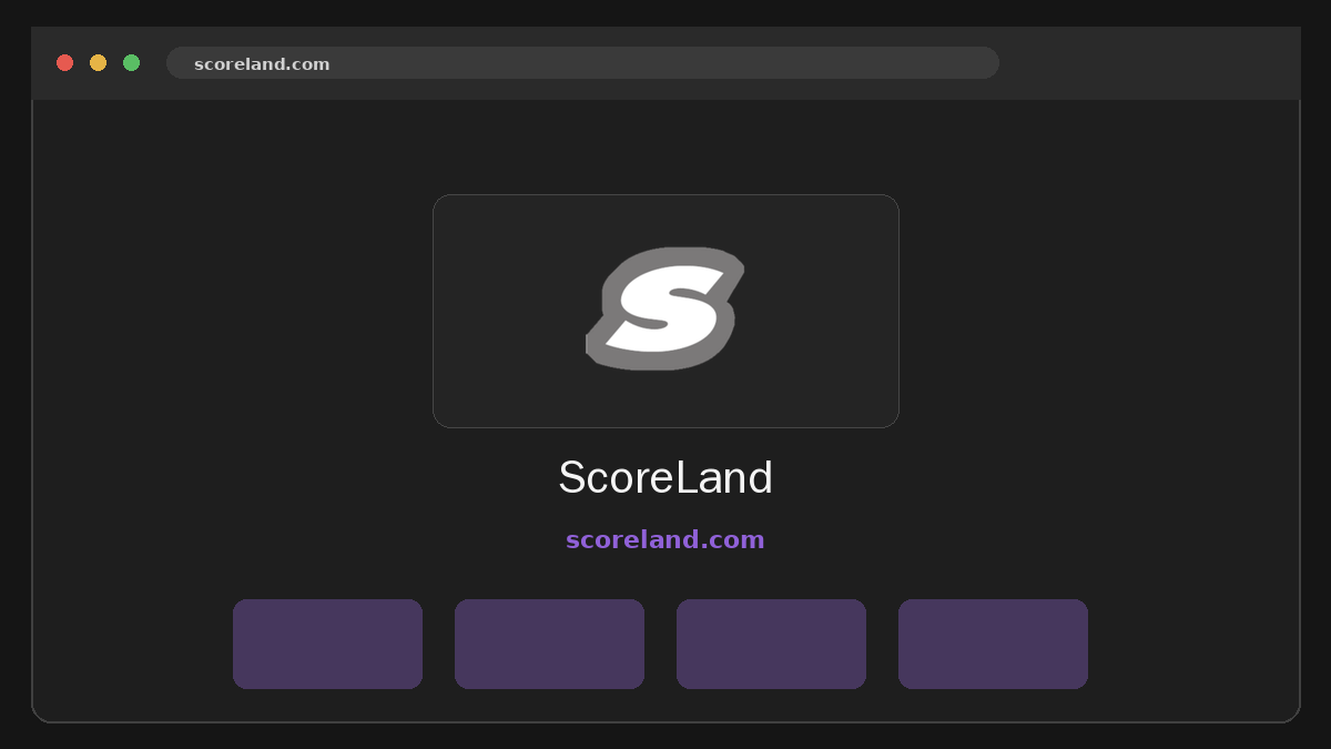 ScoreLand Vista previa del sitio web
