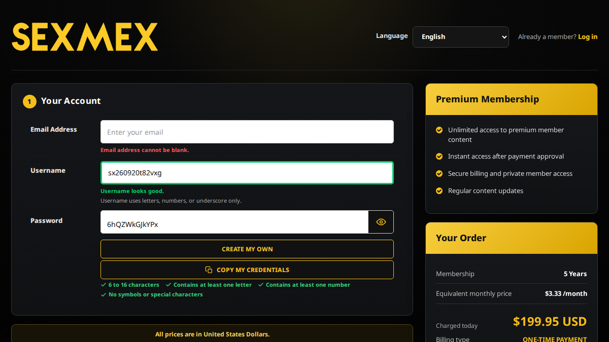 SexMex Vista previa del sitio web