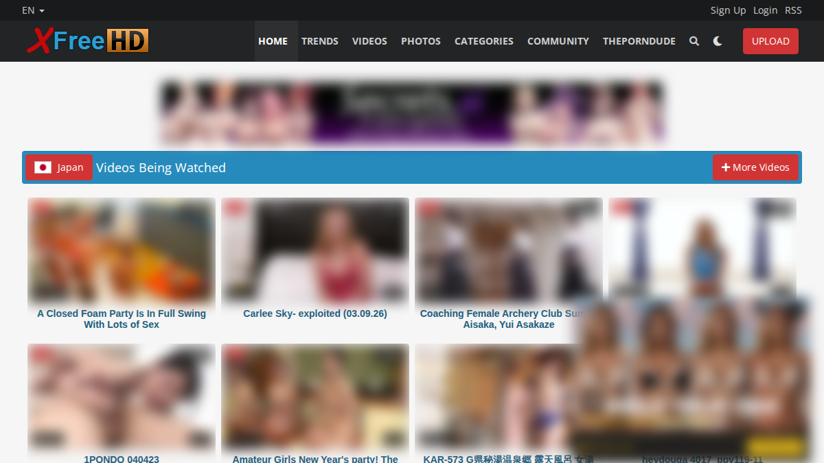 XFreeHD Vista previa del sitio web
